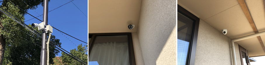 神戸市灘区の新築住宅での防犯カメラ設置工事3