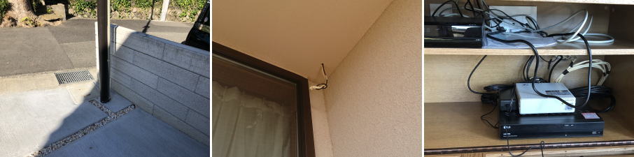 神戸市灘区の新築住宅での防犯カメラ設置工事4