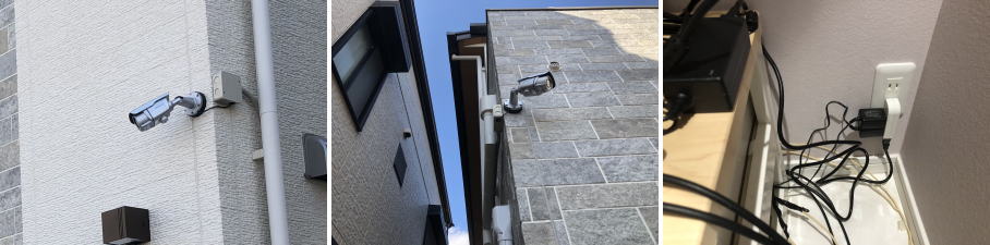 神戸市東灘区の住宅での防犯カメラ設置工事3