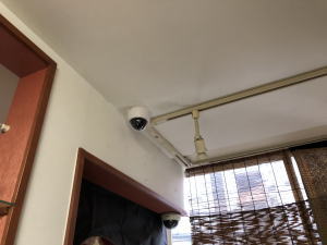 京都市東山区の飲食店での防犯カメラ設置工事