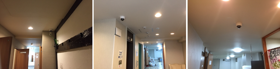 大阪市中央区のゲストハウス・宿泊施設での防犯カメラ設置工事4
