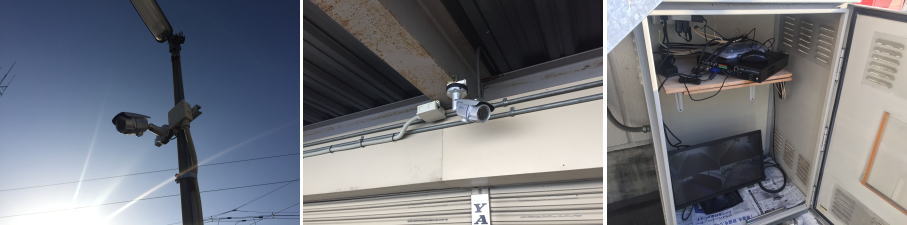 東大阪市の月極駐車場の防犯カメラ設置工事3