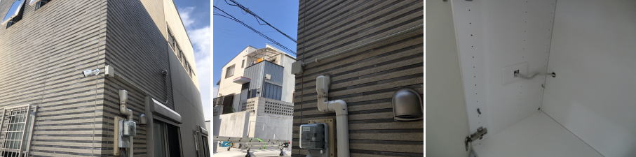 豊中市の住宅での防犯カメラ設置工事4