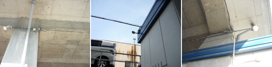 大阪市西淀川区の運送業者様の駐車場・事務所での防犯カメラ設置工事4