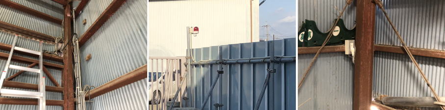 泉佐野市の建設資材置場の防犯カメラ設置工事4