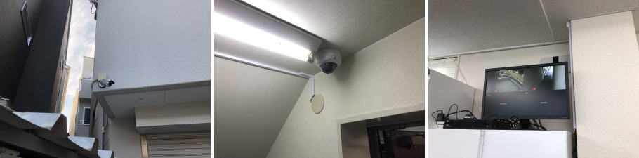 神戸市東灘区の企業の事務所での防犯カメラ設置工事3