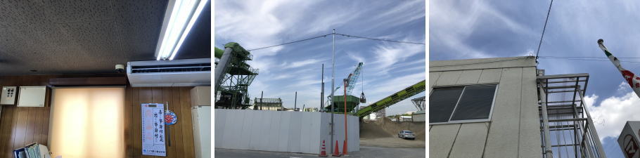 大阪市西成区の建設資材置場の防犯カメラ設置工事2