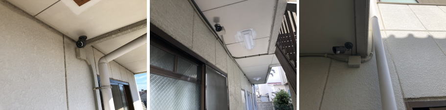尼崎市のマンションでの防犯カメラ設置工事3