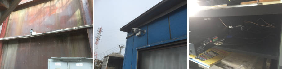 大阪市西淀川区の資材置き場での防犯カメラ設置工事3
