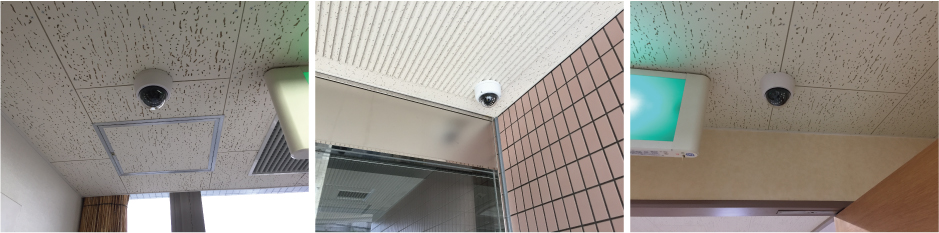 池田市の病院での防犯カメラ設置工事3