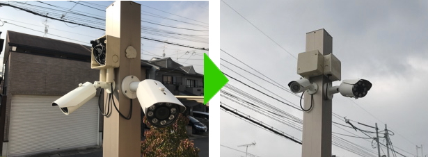 京都市西京区の個人住宅での防犯カメラ配線処理工事3