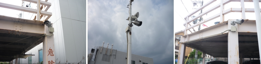 大阪府守口市の立体駐車場の防犯カメラ設置工事3