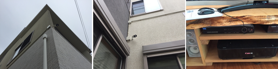 枚方市の住宅での防犯カメラ設置工事3
