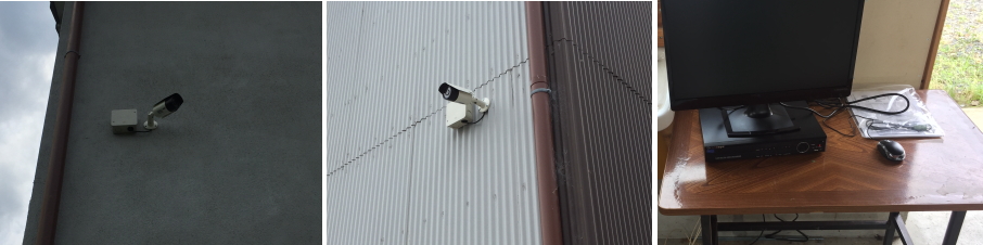 宇治市の倉庫での防犯カメラ設置工事3
